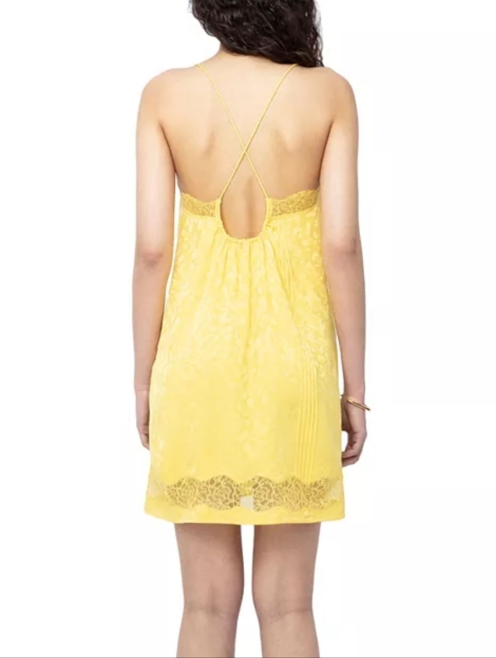 Zadig & Voltaire Citron Crystal Jac Leo Silk Camisole Dress - Picture 3 of 9